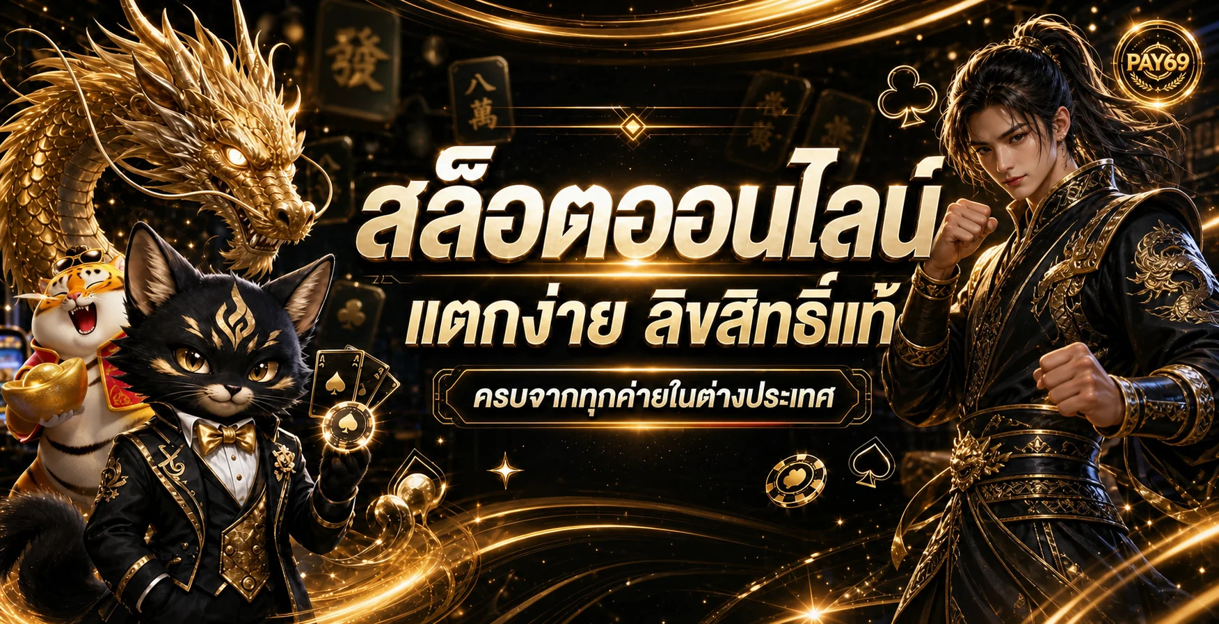 แบนเนอร์ PAY69 สล็อตพร้อมมาสคอตเกม PG Soft